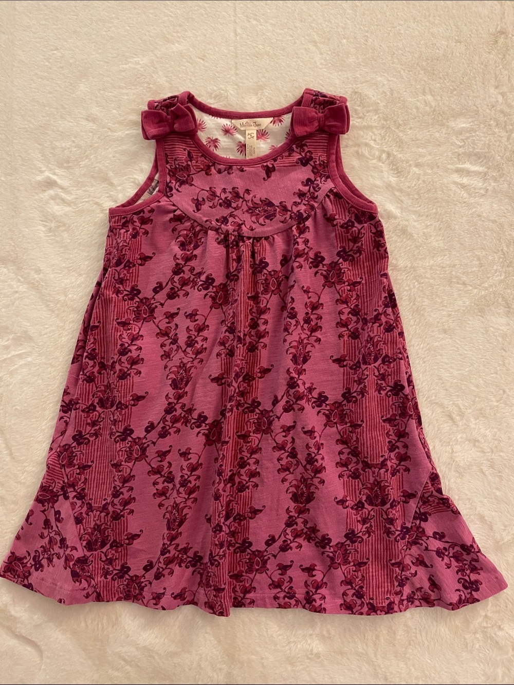 Matilda Jane Girls Pink Floral YokedTank Dress SZ 8